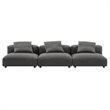 Modway Solace 3-Piece Modular Upholstered Fabric Sofa in Charcoal