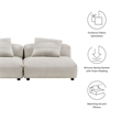 Solace2-Piece Modular Corduroy Upholstered Sofa in Almond