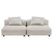 Solace2-Piece Modular Corduroy Upholstered Sofa in Almond