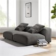 Solace2-Piece Modular Upholstered Fabric Sofa in Charcoal