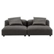 Solace2-Piece Modular Upholstered Fabric Sofa in Charcoal