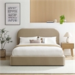 Keynote Performance Velvet Curved Full Platform Bed in Taupe