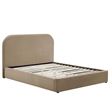 Keynote Performance Velvet Curved Full Platform Bed in Taupe