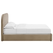 Keynote Performance Velvet Curved Full Platform Bed in Taupe