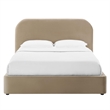 Keynote Performance Velvet Curved Full Platform Bed in Taupe
