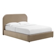 Keynote Performance Velvet Curved Full Platform Bed in Taupe