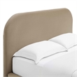 Keynote Performance Velvet Curved Queen Platform Bed in Taupe