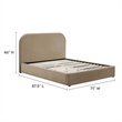 Keynote Performance Velvet Curved Queen Platform Bed in Taupe