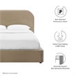 Keynote Performance Velvet Curved Queen Platform Bed in Taupe