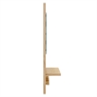 Modway Glint Hanging Wall Round Mirror with Wood Grain Rectangular Frame in Oak