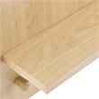 Modway Glint Hanging Wall Round Mirror with Wood Grain Rectangular Frame in Oak