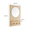 Modway Glint Hanging Wall Round Mirror with Wood Grain Rectangular Frame in Oak