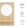Modway Glint Hanging Wall Round Mirror with Wood Grain Rectangular Frame in Oak