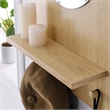 Modway Glint Hanging Wall Round Mirror with Wood Grain Rectangular Frame in Oak