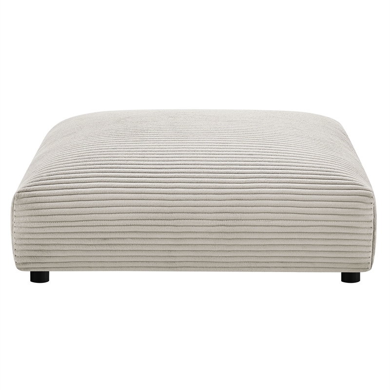 Solace Modular Corduroy Upholstered Ottoman in Almond