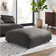 Solace Modular Upholstered Fabric Ottoman in Charcoal
