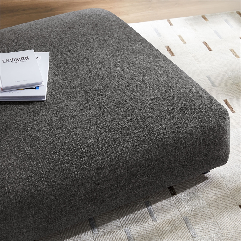 solace modular upholstered fabric ottoman in charcoal