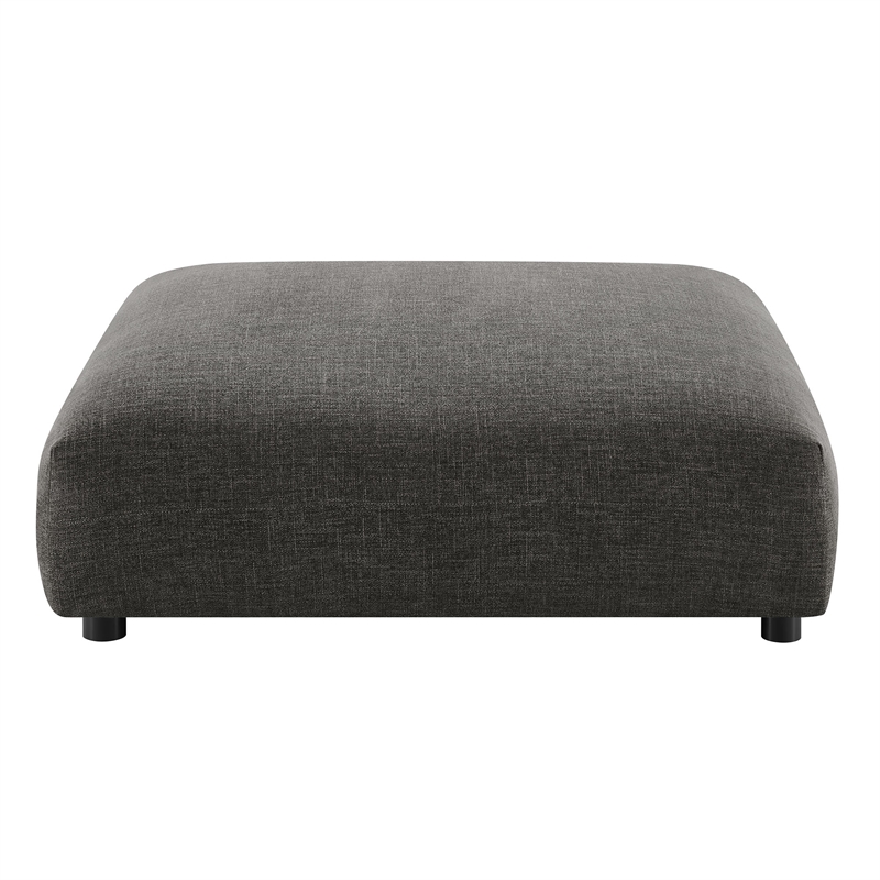 solace modular upholstered fabric ottoman in charcoal