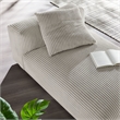 Solace Modular Corduroy Upholstered Armless Chaise Lounge in Almond