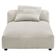 Solace Modular Corduroy Upholstered Armless Chaise Lounge in Almond