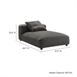 Solace Modular Upholstered Fabric Armless Chaise Lounge in Charcoal