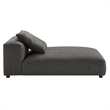 Solace Modular Upholstered Fabric Armless Chaise Lounge in Charcoal