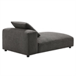 Solace Modular Upholstered Fabric Armless Chaise Lounge in Charcoal