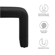 Simba Boucle Fabric Waterfall Stool in Black