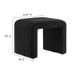 Simba Boucle Fabric Waterfall Stool in Black