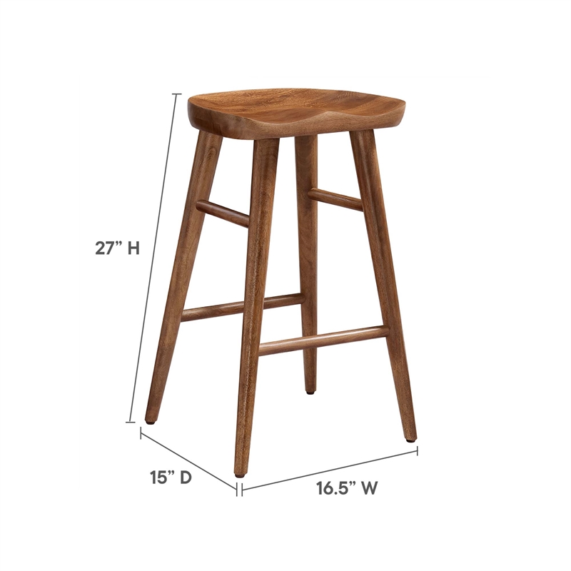 Saville Backless Wood Counter StoolsSet of 2 in Walnut