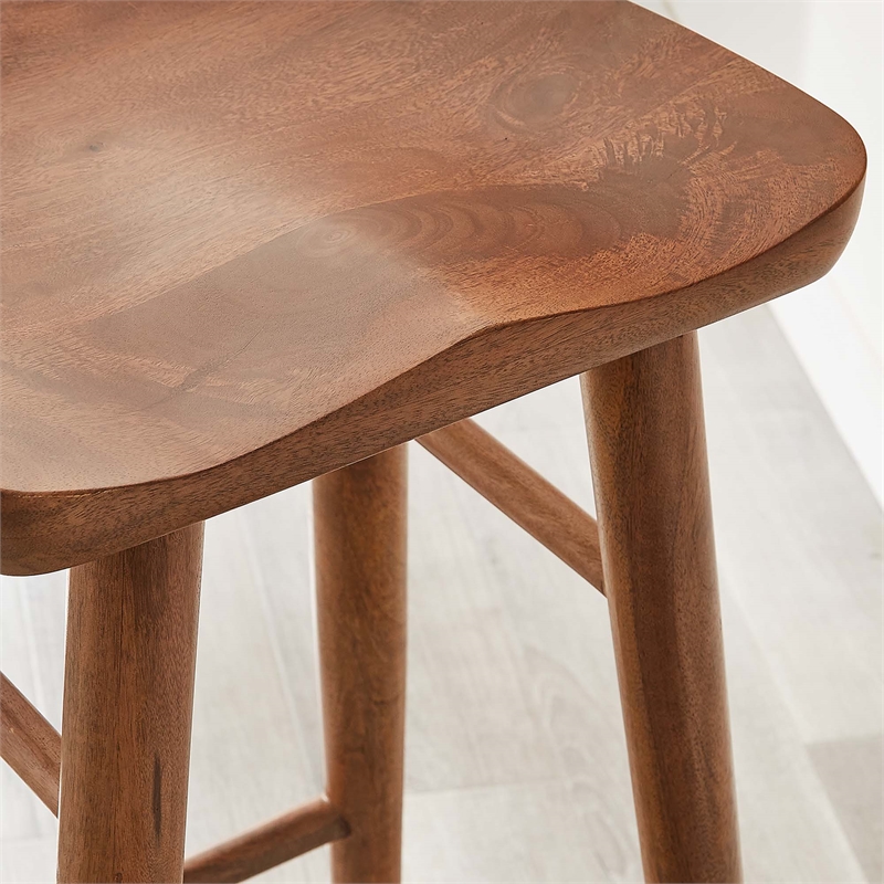 Saville Backless Wood Bar StoolsSet of 2 in Walnut