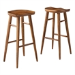 Saville Backless Wood Bar StoolsSet of 2 in Walnut