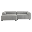 Liana Left-Facing Upholstered Fabric Modular Sofa with Chaise in Pewter