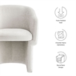 Verity Chenille Dining Armchair in Ivory