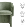 Verity Chenille Dining Armchair in Sage
