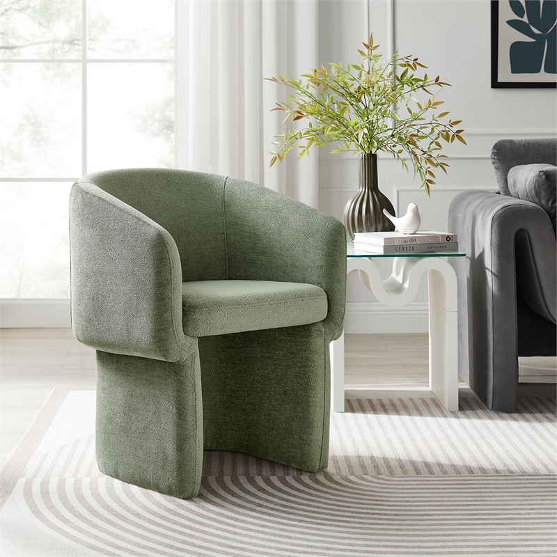 Verity Chenille Dining Armchair in Sage