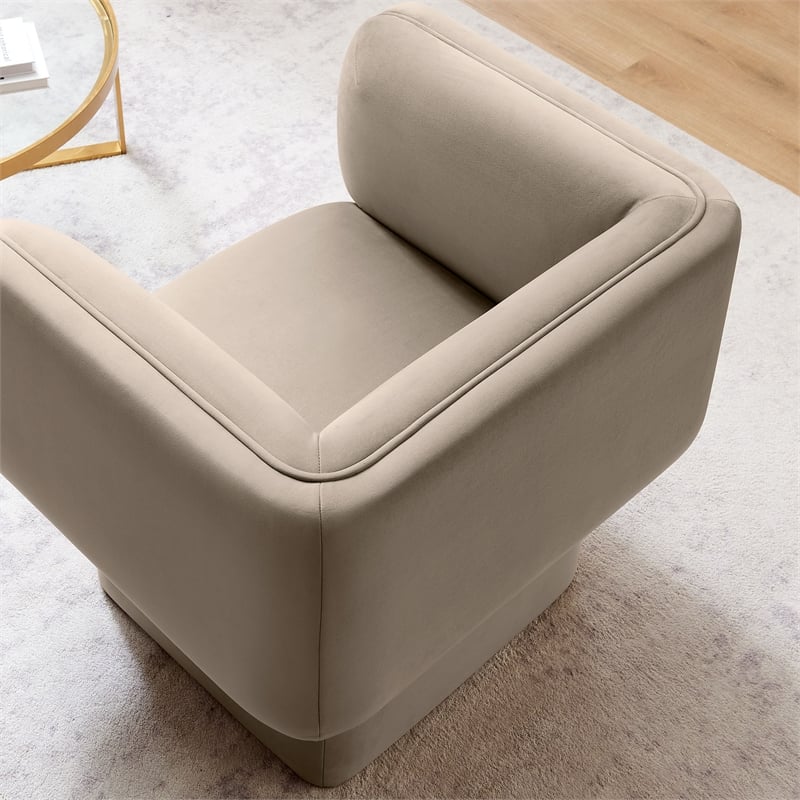Modway Tate Performance Velvet Accent Chair in Taupe