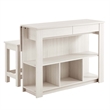 Meadowbrook3-Piece Kitchen Island and Stool Set in White Maple