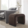 Koda Performance Velvet Waterfall Stool in Black Chocolate Brown