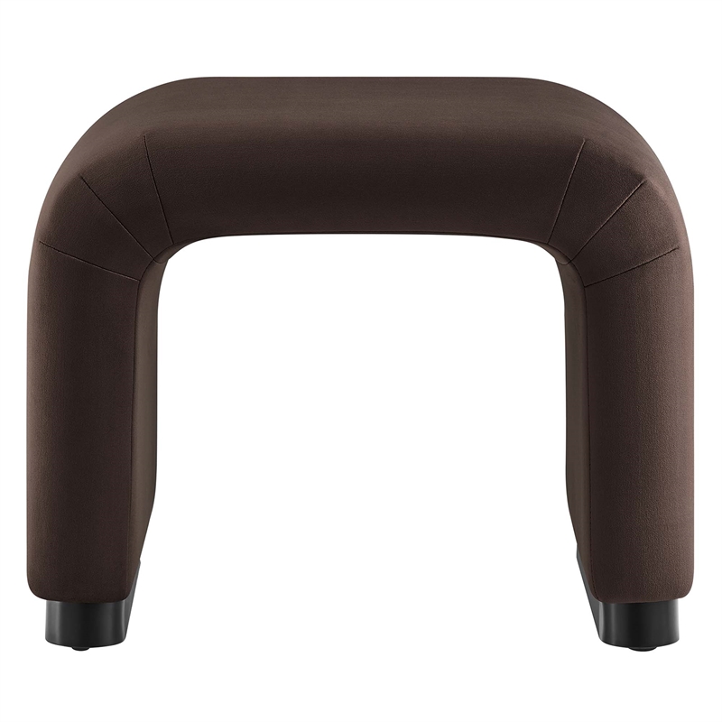 Koda Performance Velvet Waterfall Stool in Black Chocolate Brown