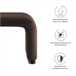 Koda Performance Velvet Waterfall Stool in Black Chocolate Brown