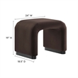Koda Performance Velvet Waterfall Stool in Black Chocolate Brown
