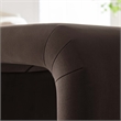 Koda Performance Velvet Waterfall Stool in Black Chocolate Brown