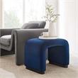 Koda Performance Velvet Waterfall Stool in Black Midnight Blue