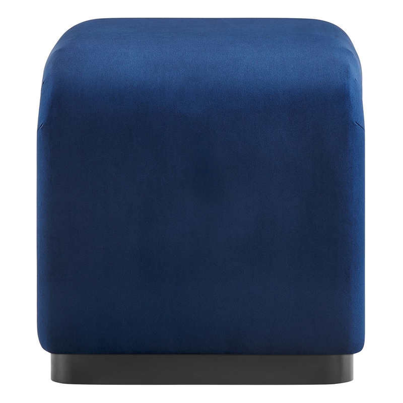 Koda Performance Velvet Waterfall Stool in Black Midnight Blue