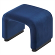 Koda Performance Velvet Waterfall Stool in Black Midnight Blue