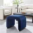 Koda Performance Velvet Waterfall Stool in Black Midnight Blue