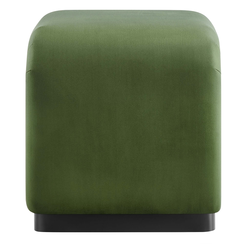 koda performance velvet waterfall stool in black moss green