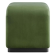 Koda Performance Velvet Waterfall Stool in Black Moss Green