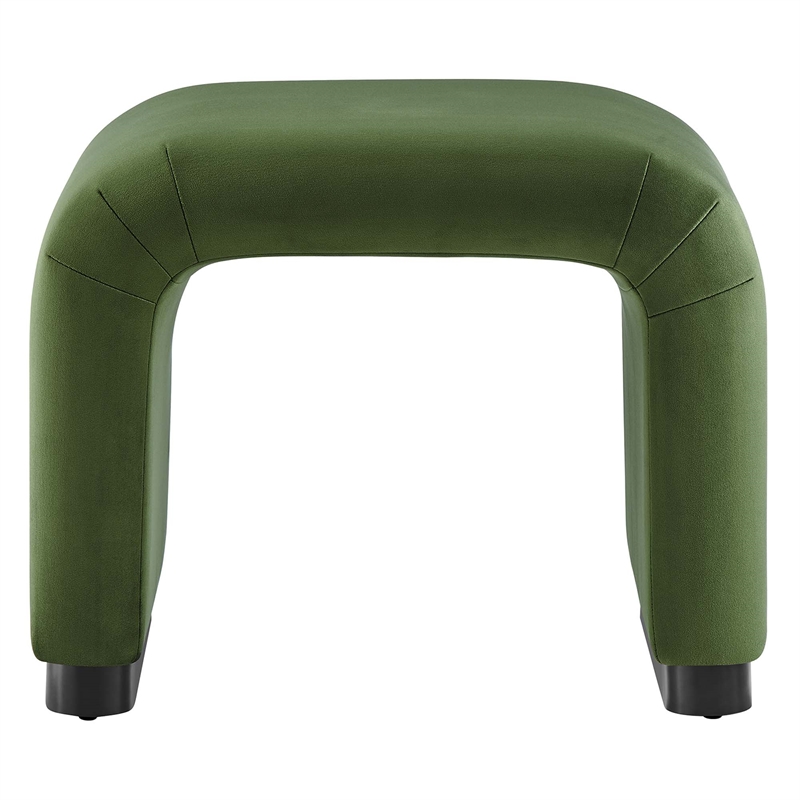 koda performance velvet waterfall stool in black moss green